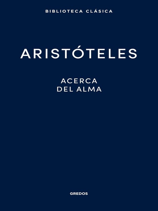 Title details for Acerca del alma by Aristóteles - Available